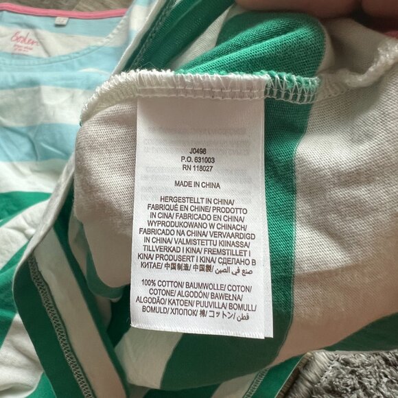 Boden Stripes Ahead Of The Rest Long Sleeve Cotton Stripes Long Sleeve Tee sz 8 - Picture 10 of 11